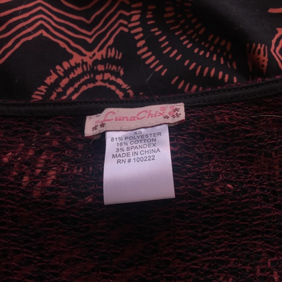 Red and Black Cover Up/Cardigan - Picture 2 of 3